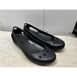 Crocs Kadee Mary Jane Black Flat Slip-on Ballet Flats Women's Size 7 Comfortable